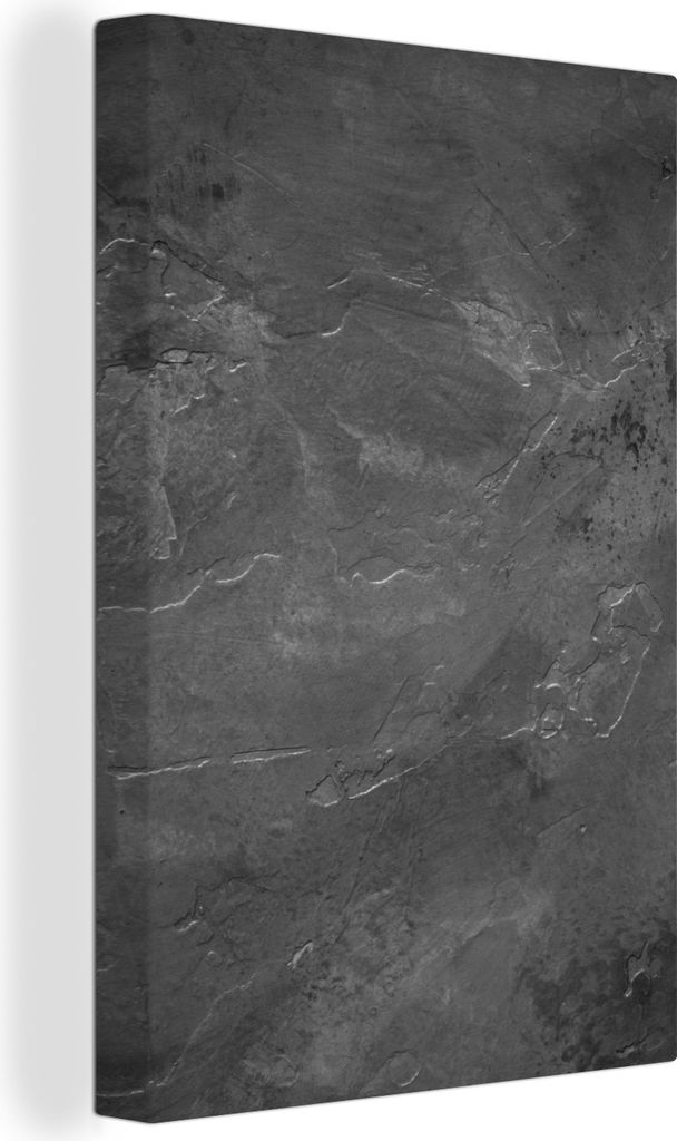 MuchoWow - Leinwandbilder - Struktur - Zement - Beton - Grau - Vintage, Wandbild, Wanddeko Bilder Wohnzimmer, 60x90 cm