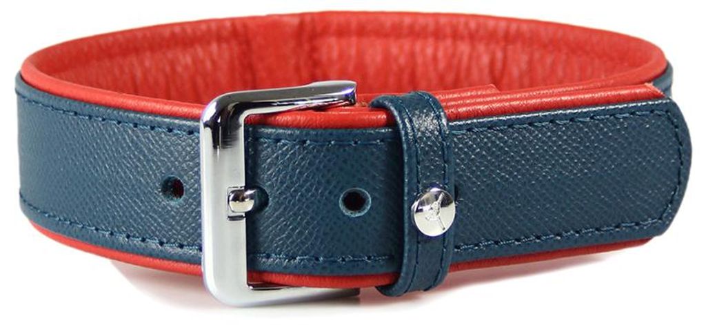 Das Lederband Hundehalsband Milano opal/flame, Länge: 60 cm / Breite: 35 mm