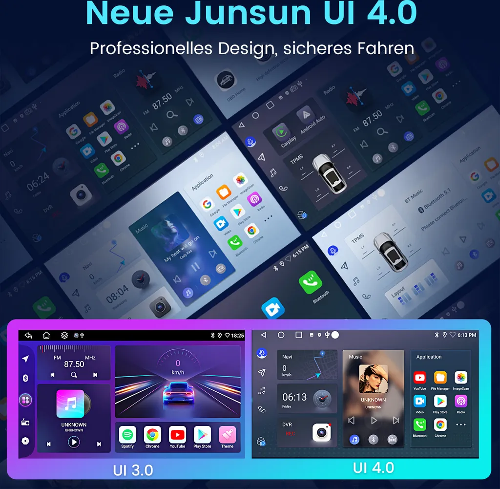 Autoradio 1 DIN Android 15 Schermo 360° 2+64GB DAB+ Wireless CarPlay - 10