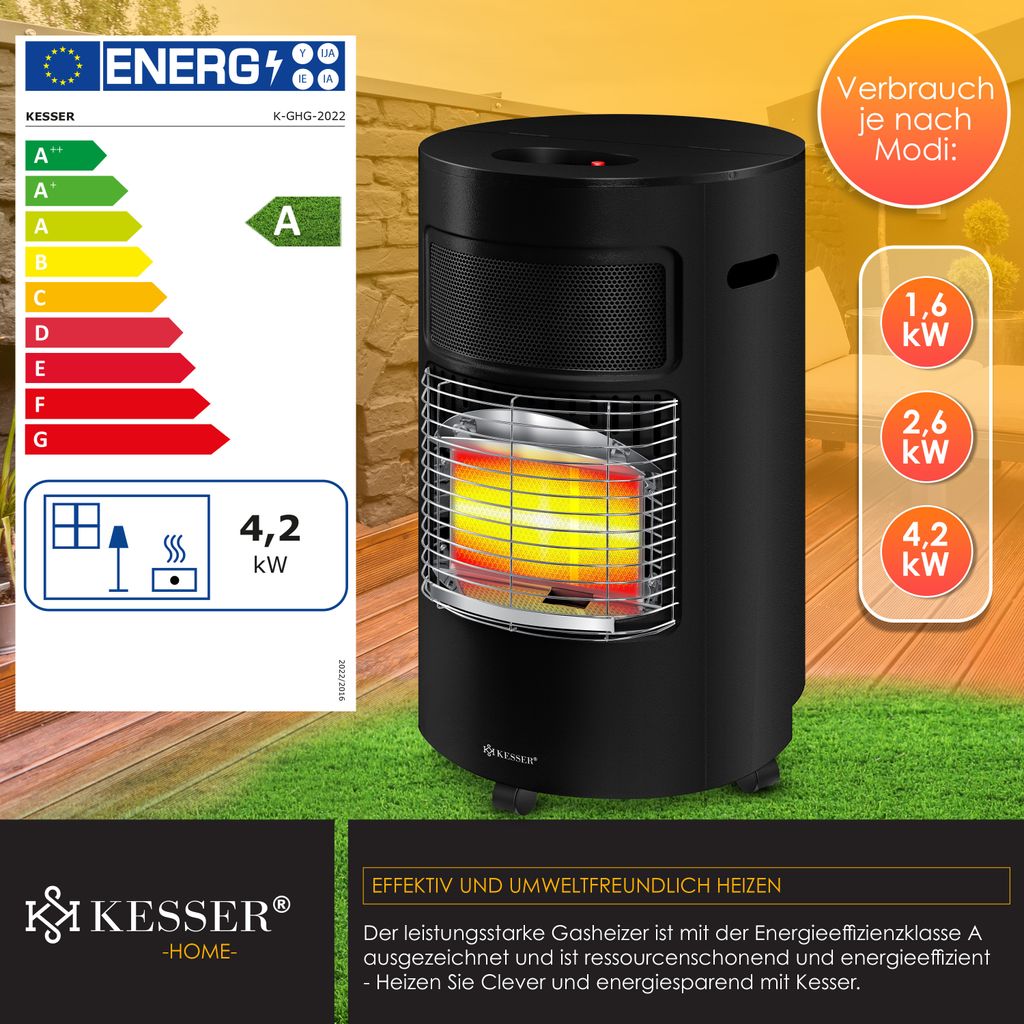 KESSER® Gasheizer Keramik 4200 Watt Gas Heizstrahler inkl. Produktbild 3