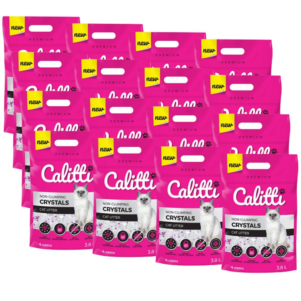 Silikonowy żwirek dla kotów Calitti Crystals 3,8L x 16 Zdjęcie produktu 