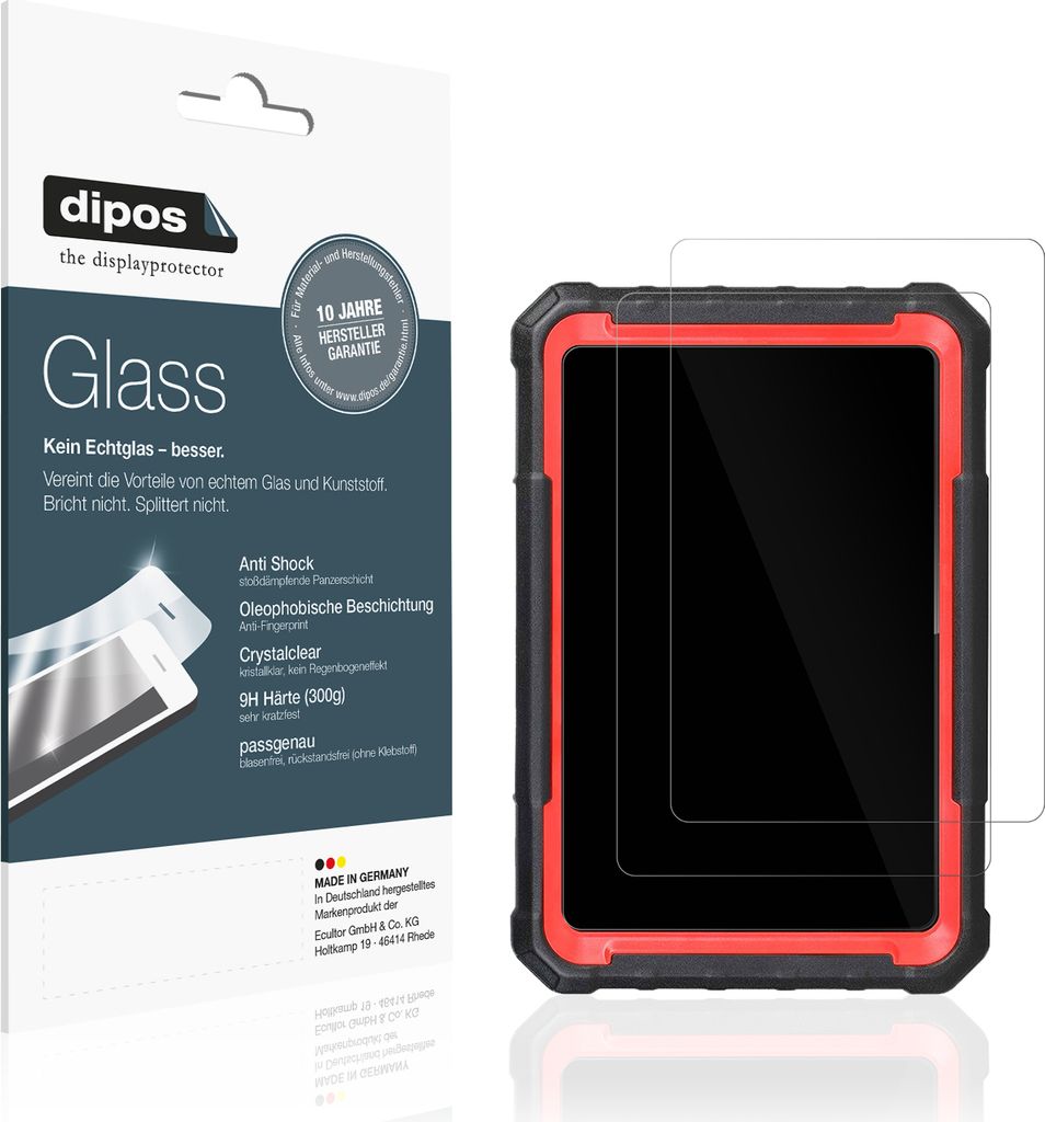 2x Schutzfolie für Launch X-431 PRO3S Elite - Anti-Shock 9H Folie dipos Glass Kunststoffglas
