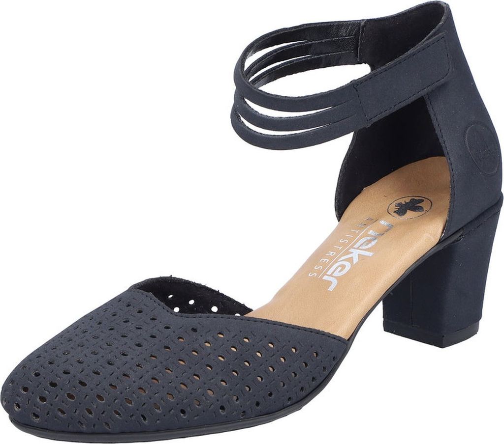 Rieker Damen Pumps Cutouts Fesselriemen Klettverschluss Produktbild 