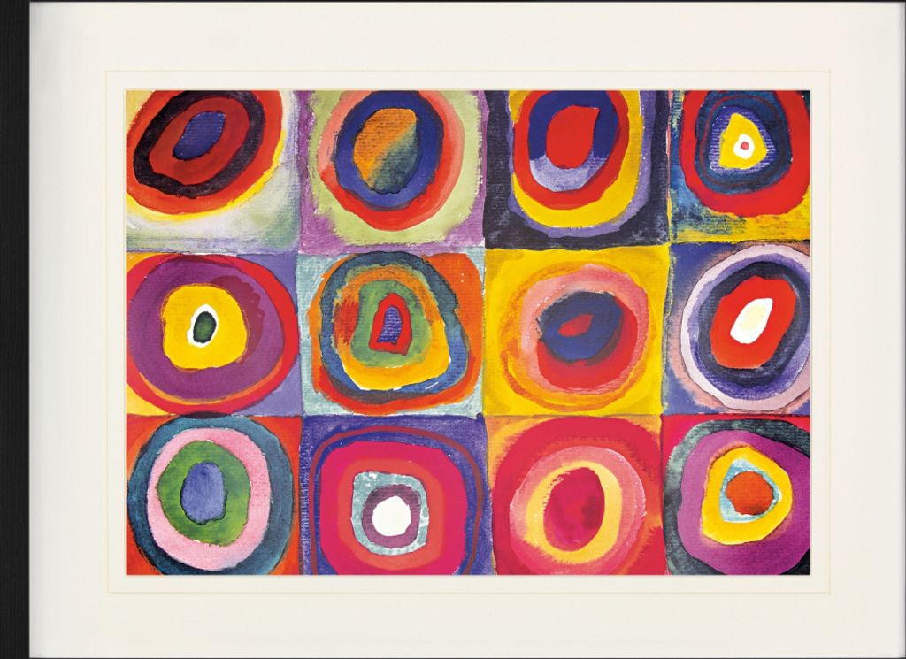 Wassily Kandinsky Gerahmtes Bild Mit Edlem Passepartout | Wand-Bilder | Im Bilderrahmen - Farbstudie, Quadrate Mit Konzentrischen Ringen, 1913 (60 ...