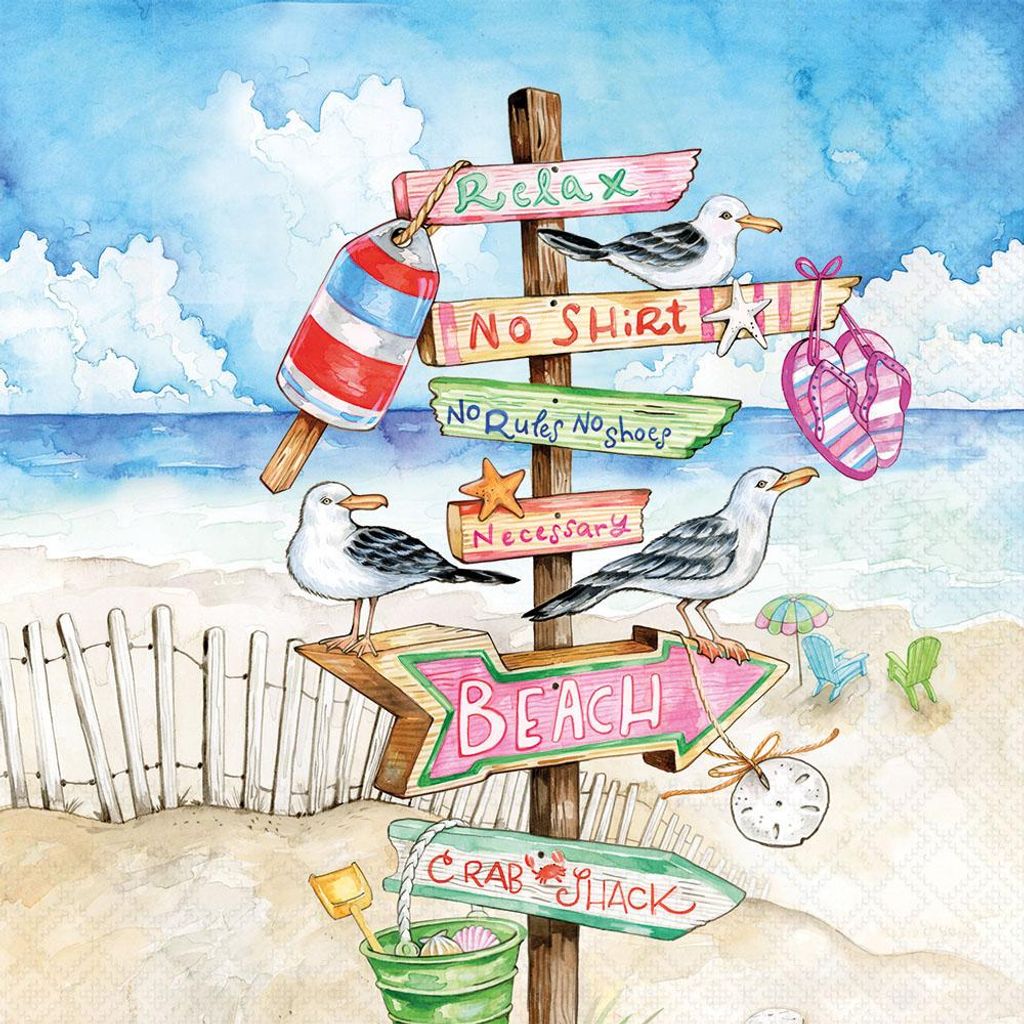 Servietten 25x25 cm - Seaside signs
