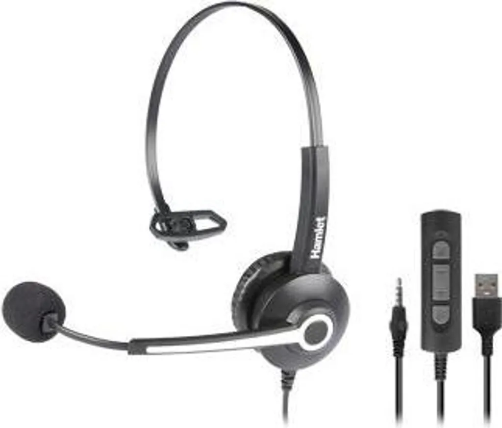 Hamlet HHEADM-UJM Cuffie USB Ufficio Professionali Nero - Acquista Ora