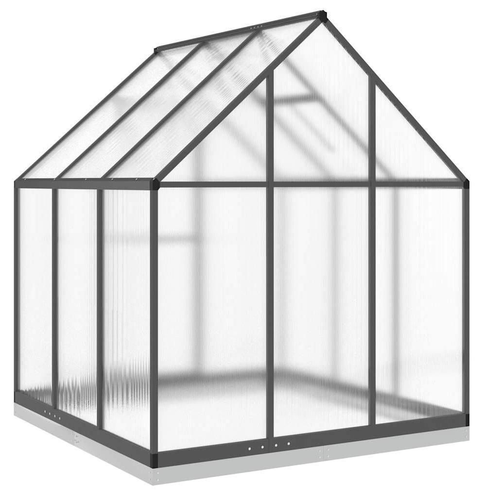 vidaXL Skleník so základovým rámom antracit 169x169x202 cm Obrázok produktu 