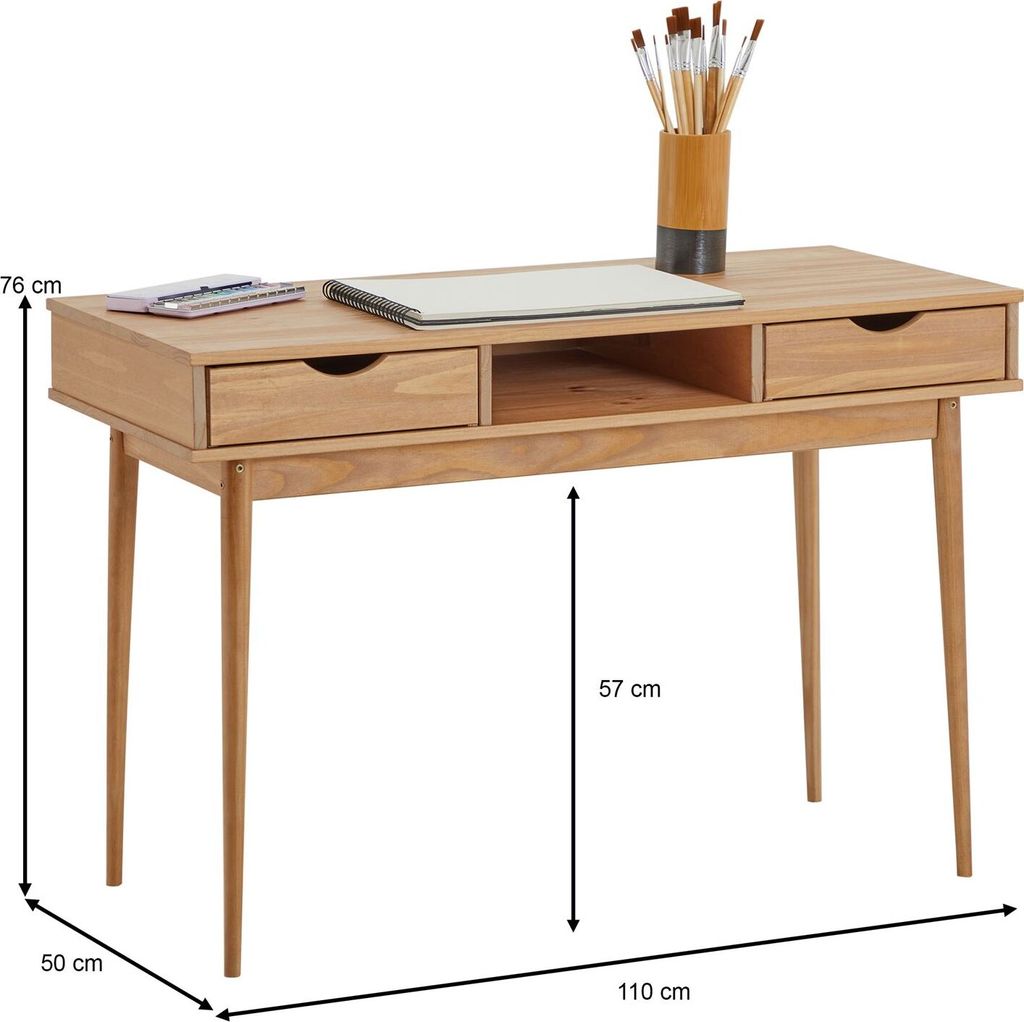 Schreibtisch STEFANO braun - Bürotisch mit 2 Schubladen und Produktbild 5