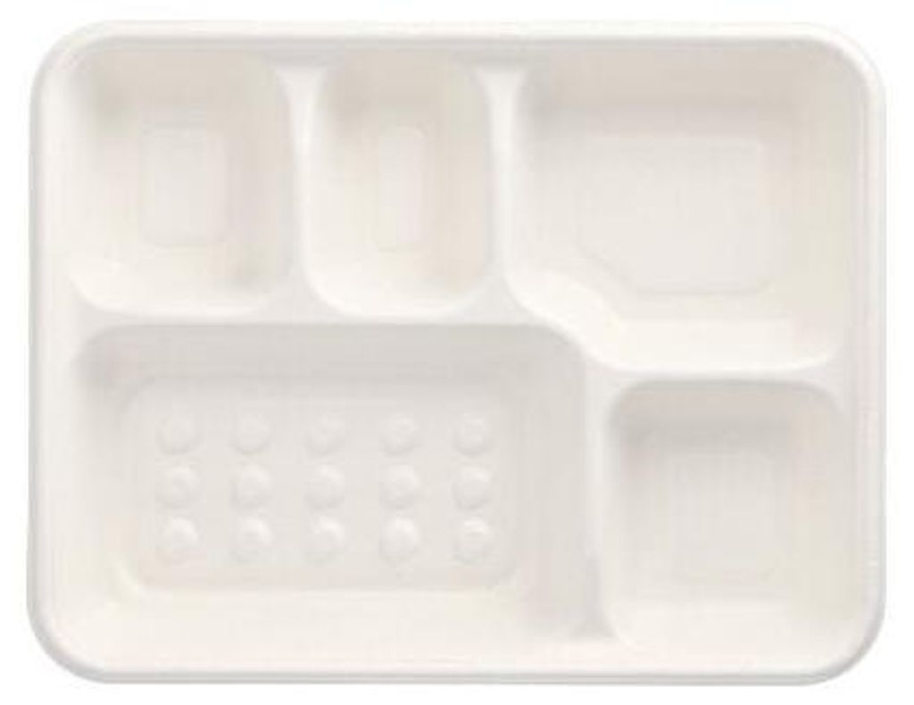 125 Menü-Trays, Zuckerrohr "pure" 5-geteilt 3,7 cm x 22 cm Produktbild 