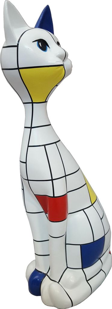 Designer Katze Dekorative Statuen Modern Bemalte Figuren Abstrakte Statuen 95cm