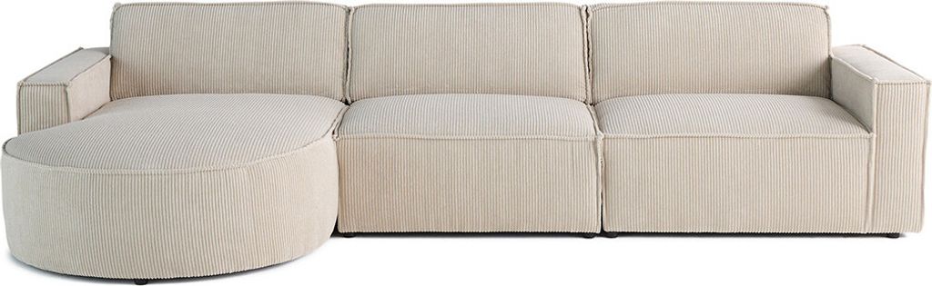Lisa Design Spiaggia - links - 5 Sitzplätze - aus Cordstoff , Beige