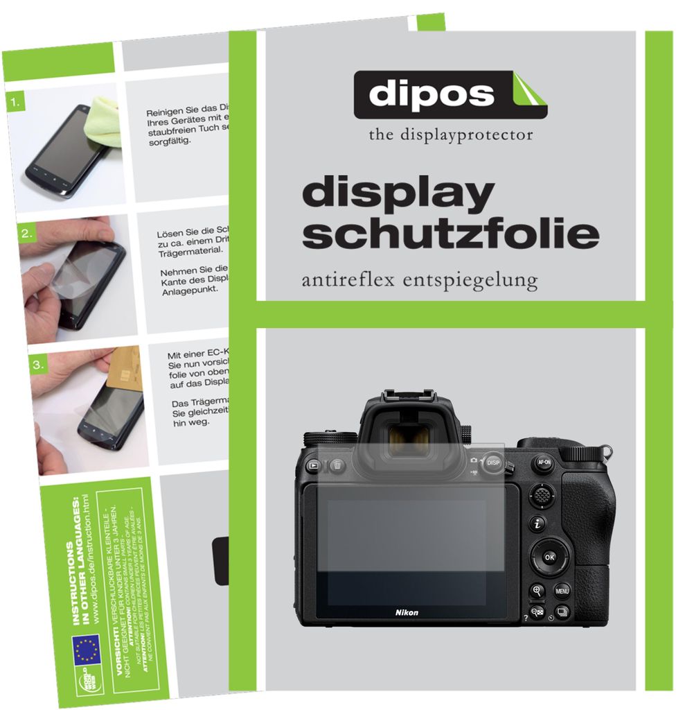 2x Schutzfolie für Nikon Z6 matt Displayschutzfolie Folie Display Schutz dipos