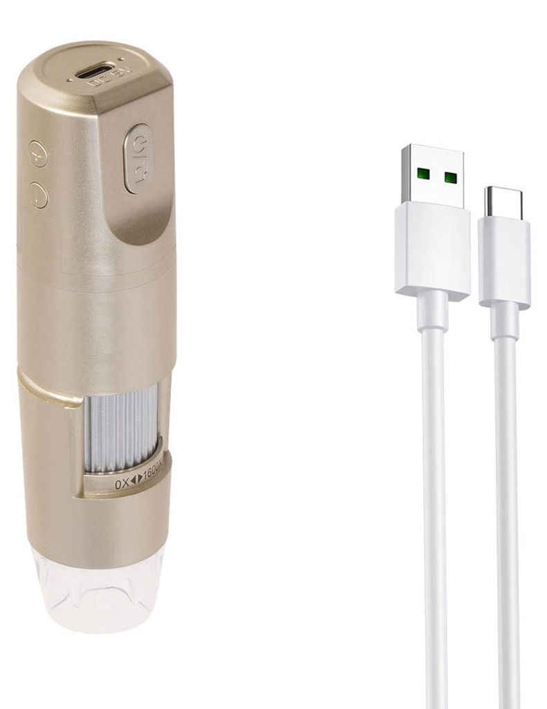 Digitales Mikroskop – kabelloses USB-Handmikroskop mit 1600-facher Vergrößerung – Inspektionskamera für Smartphone, Computer und Tablet