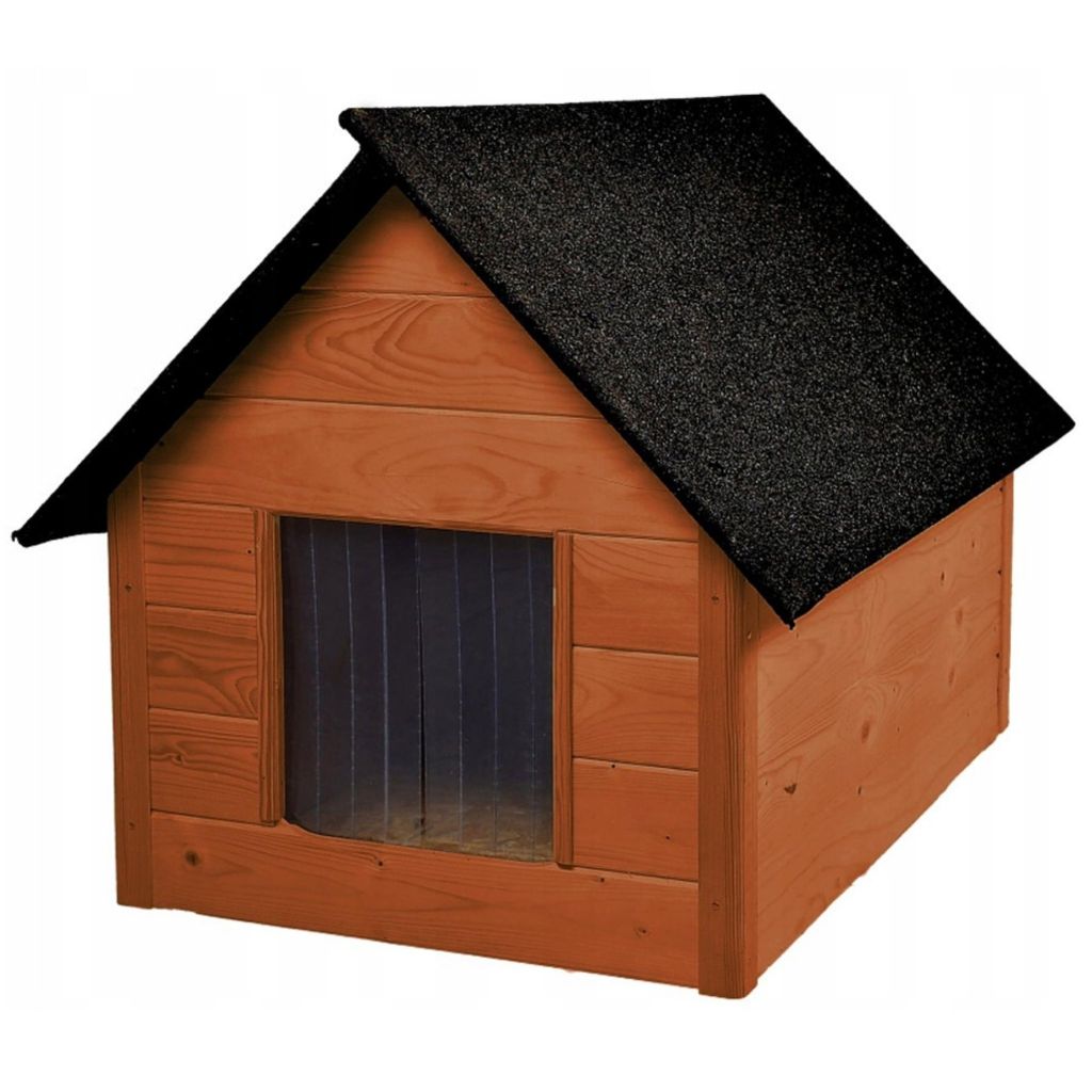 Isolierte Hundehütte mit Liegekissen | Farbe Mahagoni | Ideal für Garten & Terrasse | Komfort im Sommer & Winter | Robust & wetterfest