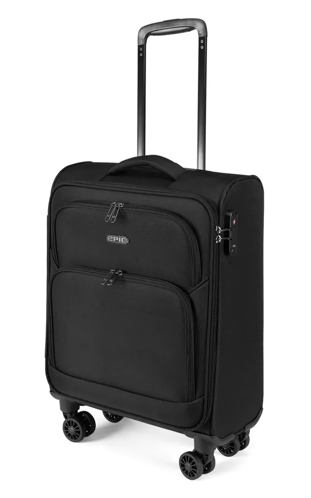 Valise EPIC Dynamo Noir 55cm avec 4 roues silencieuses et format cabine
