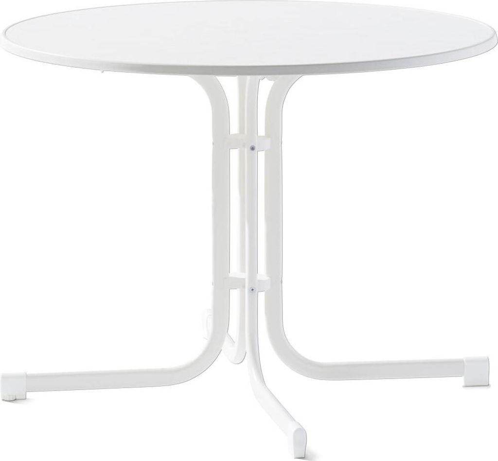 Tisch 136/W 100 cm weiß Gestell aus Stahl in weiß, Produktbild 
