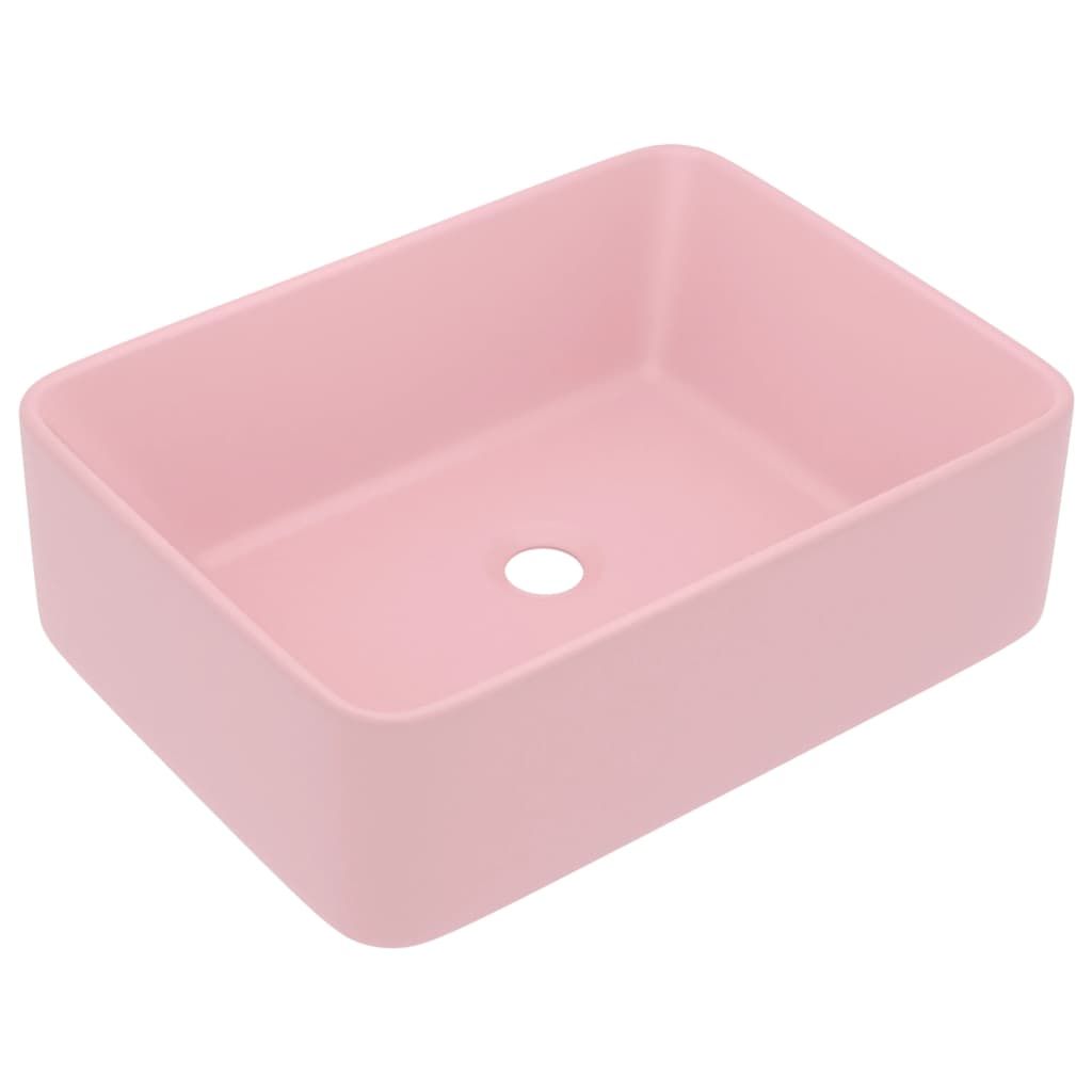 vidaXL Luksusowa umywalka matowa różowa 41x30x12 cm Zdjęcie produktu 