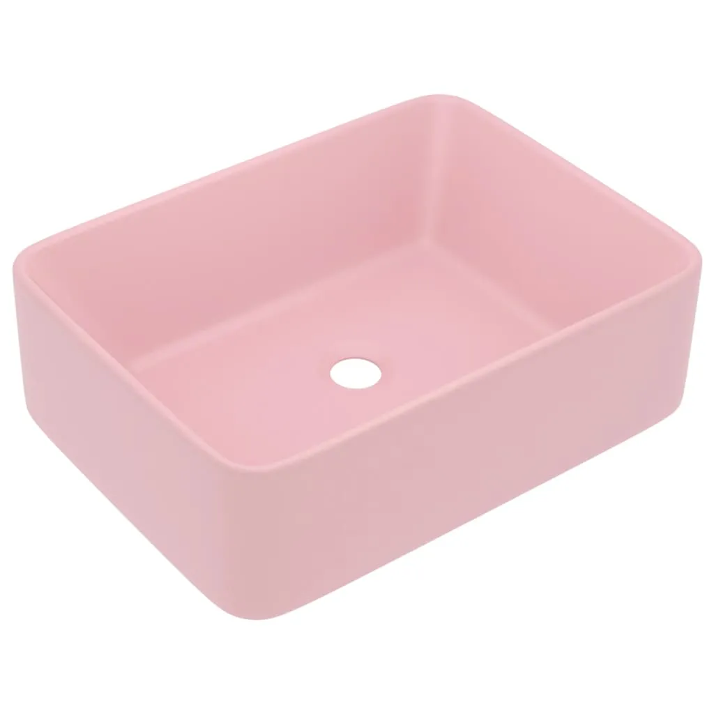 Offerta Lavabo Bagno Rosa Opaco 41x30x12 cm vidaXL | Vetroceramica
