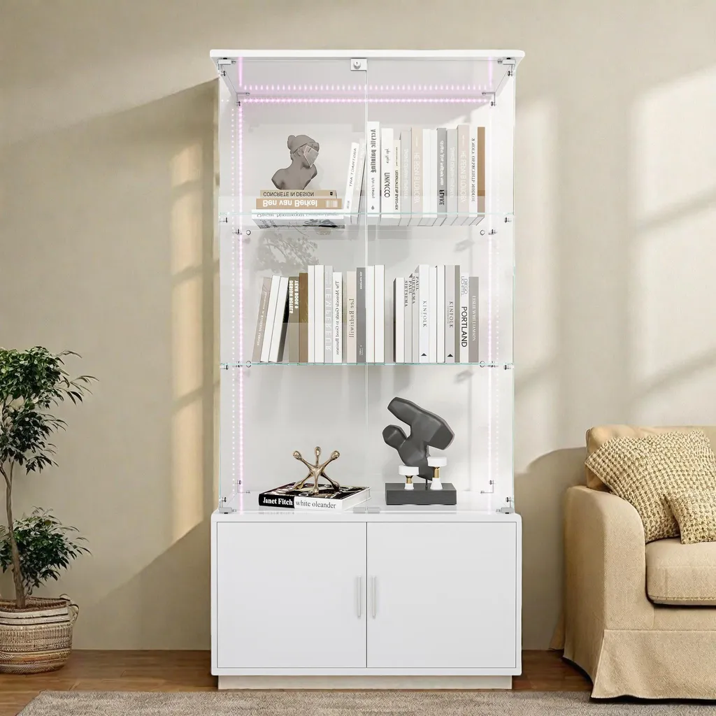 Vitrine éclairée blanche ProximaX - Solution rangement et exposition collections