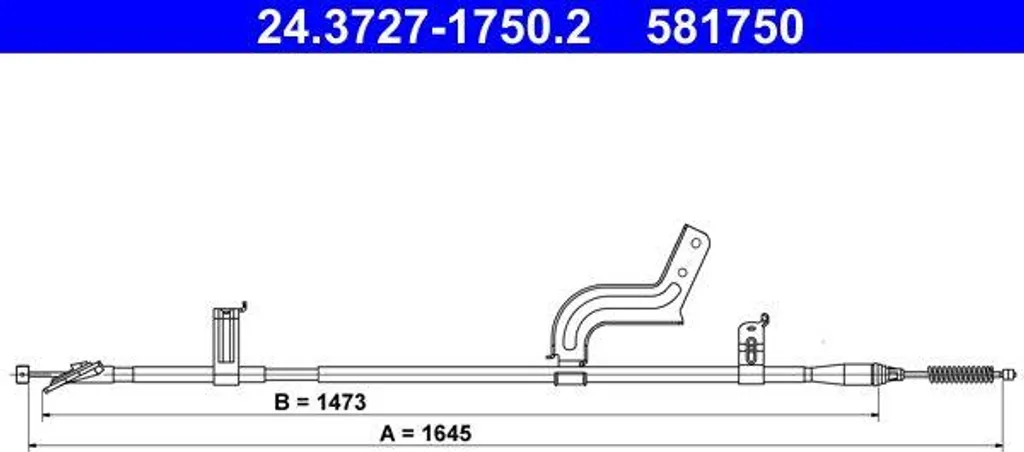 Câble frein à main ATE 24.3727-1750.2 anticorrosion pour Micra OE