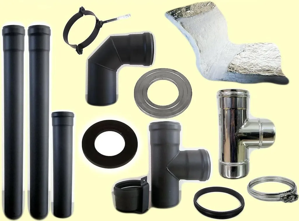 Raccord de retrait 80 mm noir pour conduit de poêle à granulés émaillé