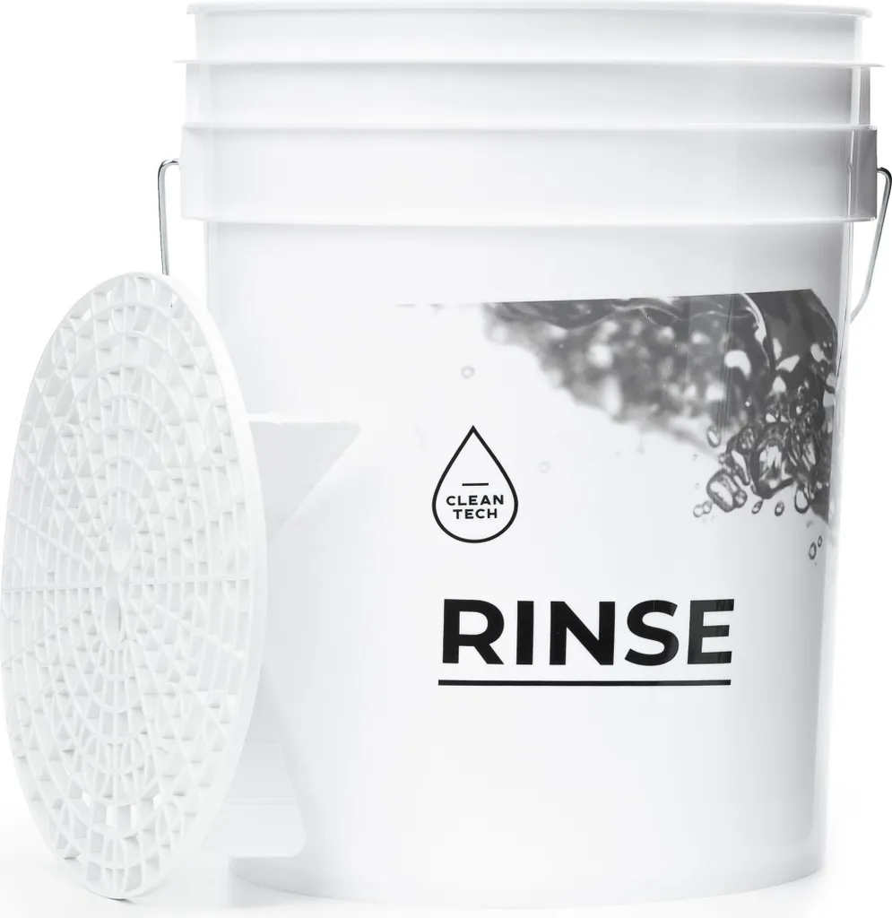 Sistema di Lavaggio Premium CLEANTECH CO: Secchio 20L e Dirt Guard Bianco