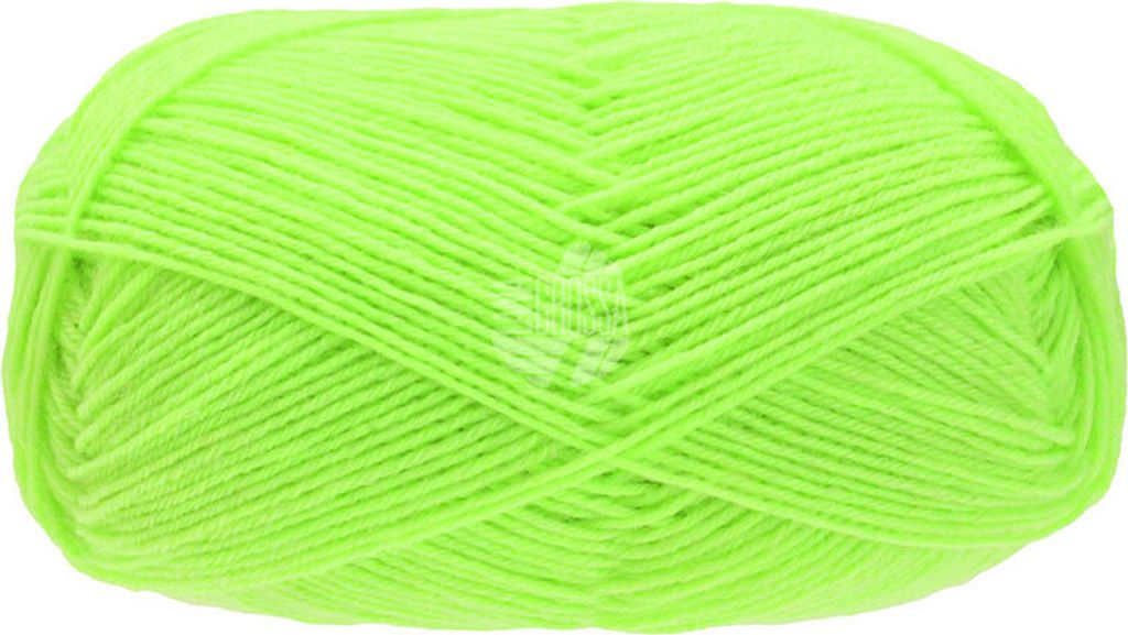 Lana Grossa MEILENWEIT 50 g UNI 4-fach Sockenwolle mit 80 % Schurwolle 210 m, Farbe:1393 - Neongelbgrün