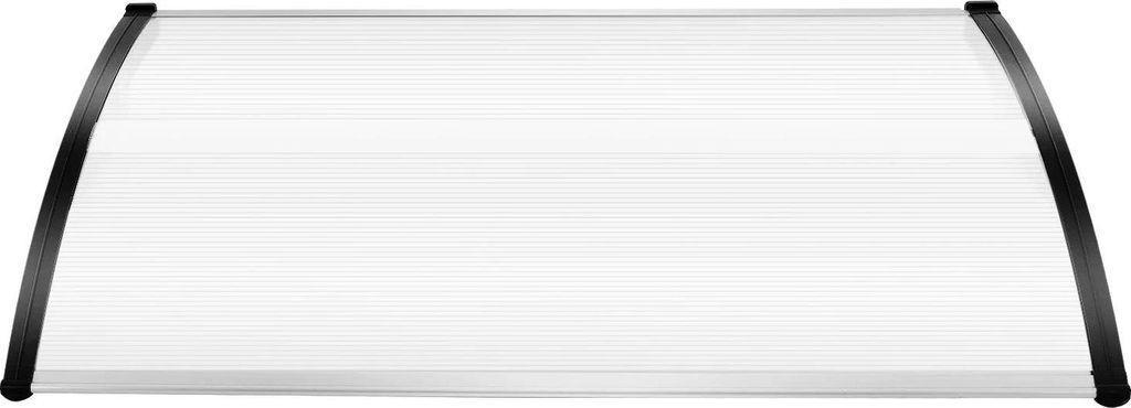 Haustür Vordach - Wandmontage - Bogenförmig - Polycarbonat (PC) - PP-Halterungen - Temperaturbereich -30 bis 200 °C - B1 flammhemmend - Transpar...
