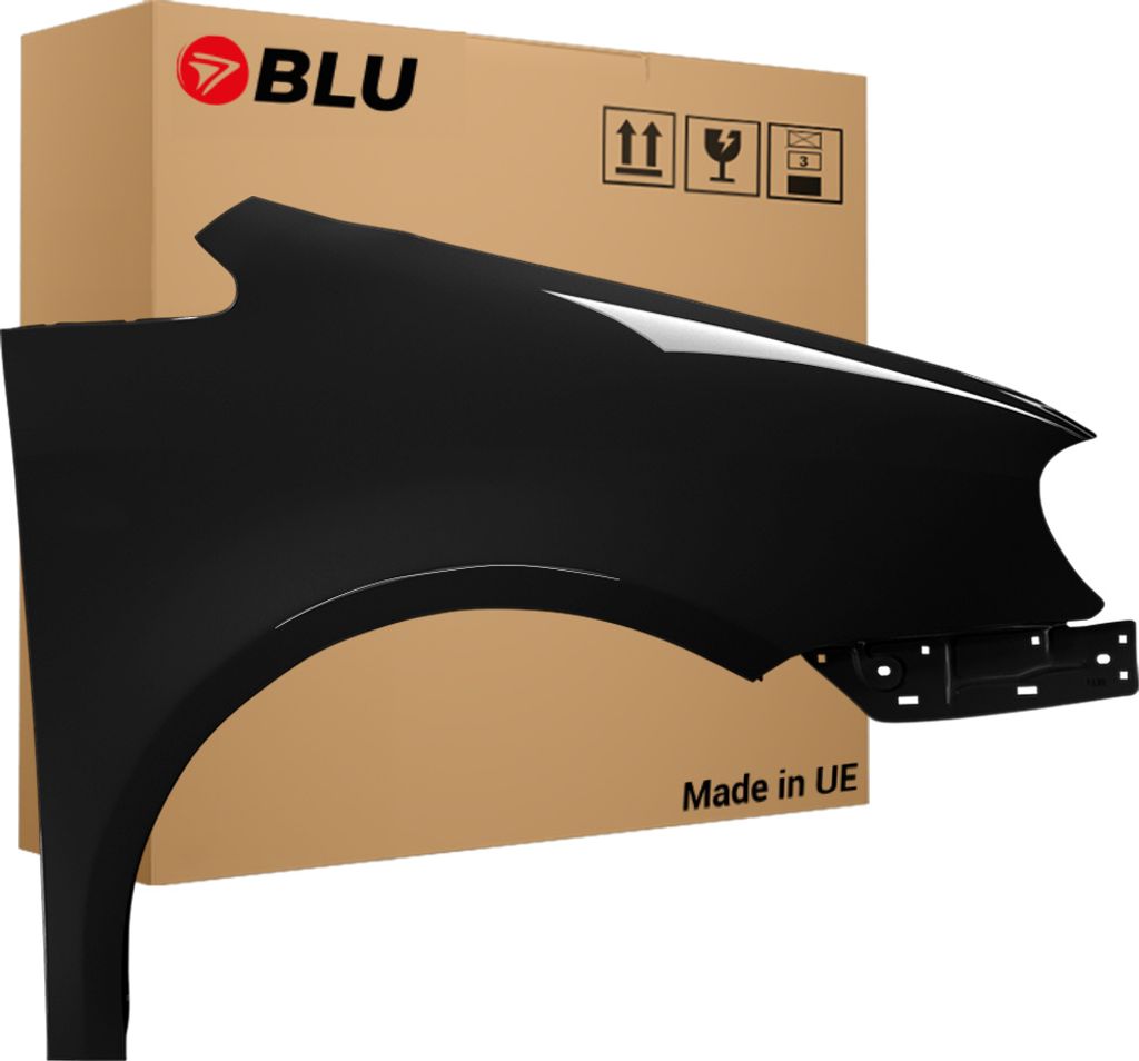 BLU Kotflügel Passend für VW Volkswagen Touran 1T1 L041 LO41 Rechts Schwarz Schwarz | 2003-2006 | Vorderseite Vorne | Lackiert | Einbaufertig