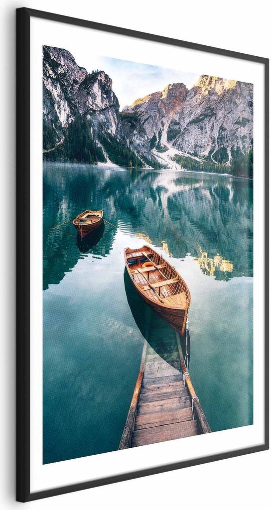 Posterpapier Poster - Boats in the Dolomites 40x60 cm Landschaften c-B-0418-ao-a