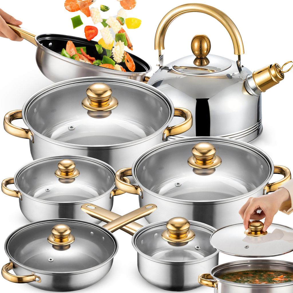 Set de casseroles, set de poêles 12 pièces avec marmite en Image du produit 