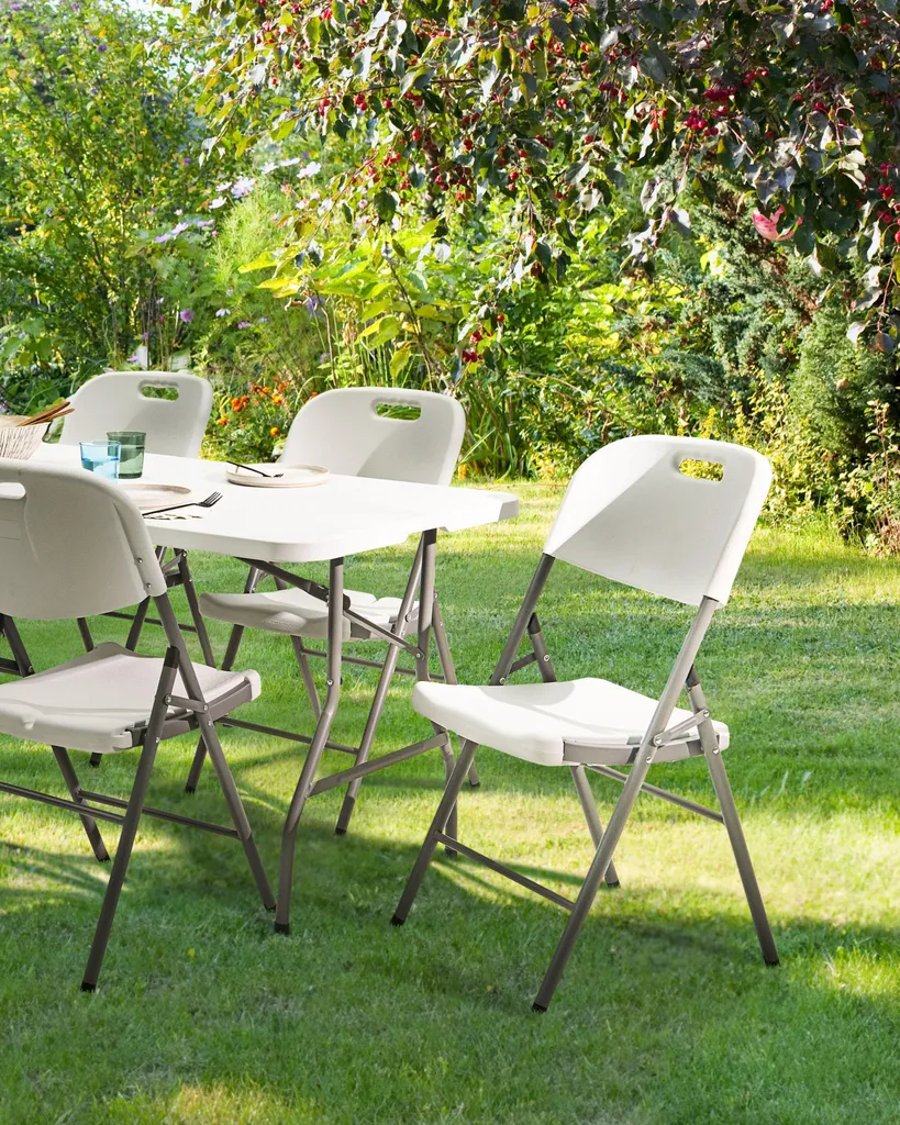Chaises de Jardin Pliables Blanches : Solution Gain de Place Lot de 2 - 2
