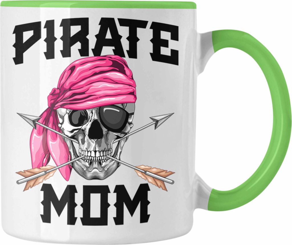 Trendation - Pirate Mom Tasse Geschenk Muttertag für eine Piraten Mutter (Grün)
