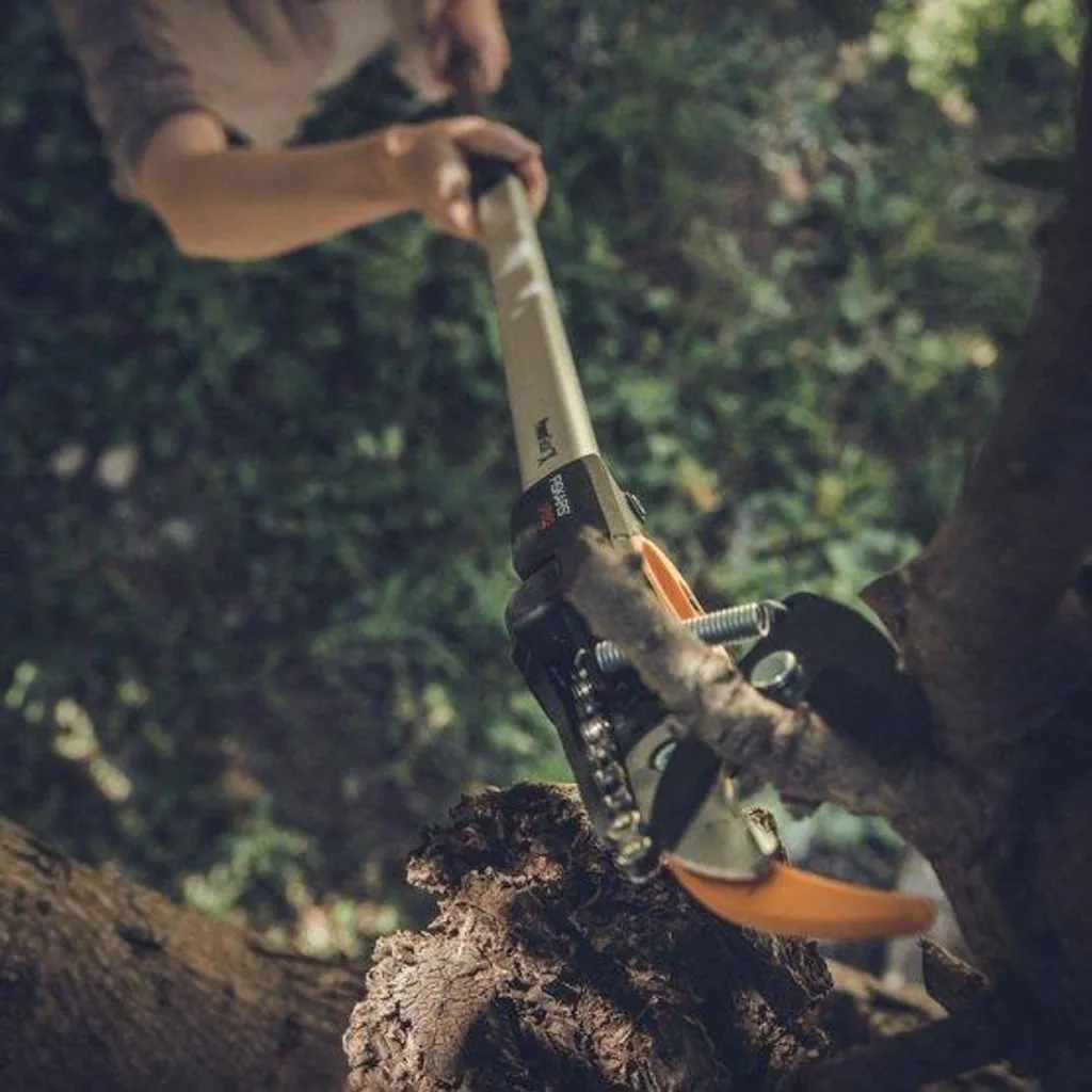 Émondeur à long manche télescopique Fiskars pour la taille des arbres