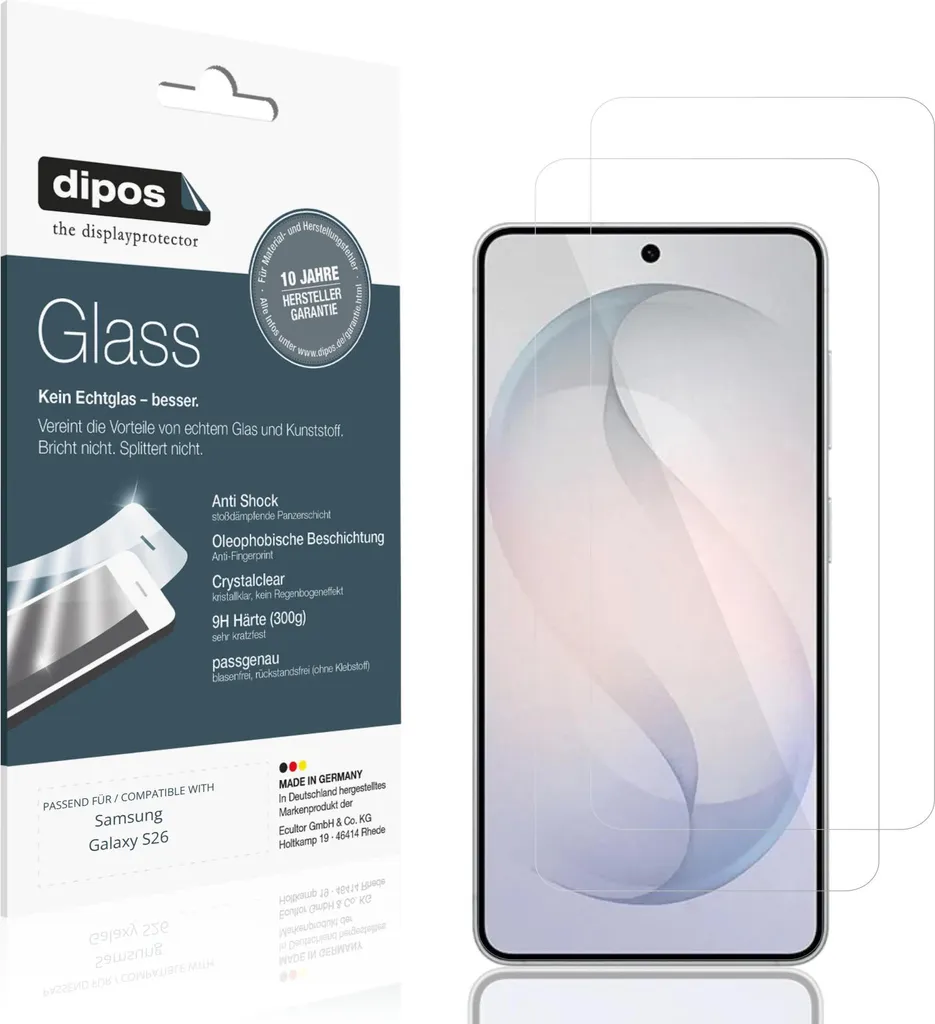 Protezione Schermo Samsung S26 2x Vetro Flessibile 9H dipos