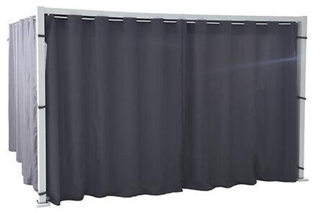 Schieferfarbene Vorhänge und Schienen für Zalya-Pavillon 4 x 3 m