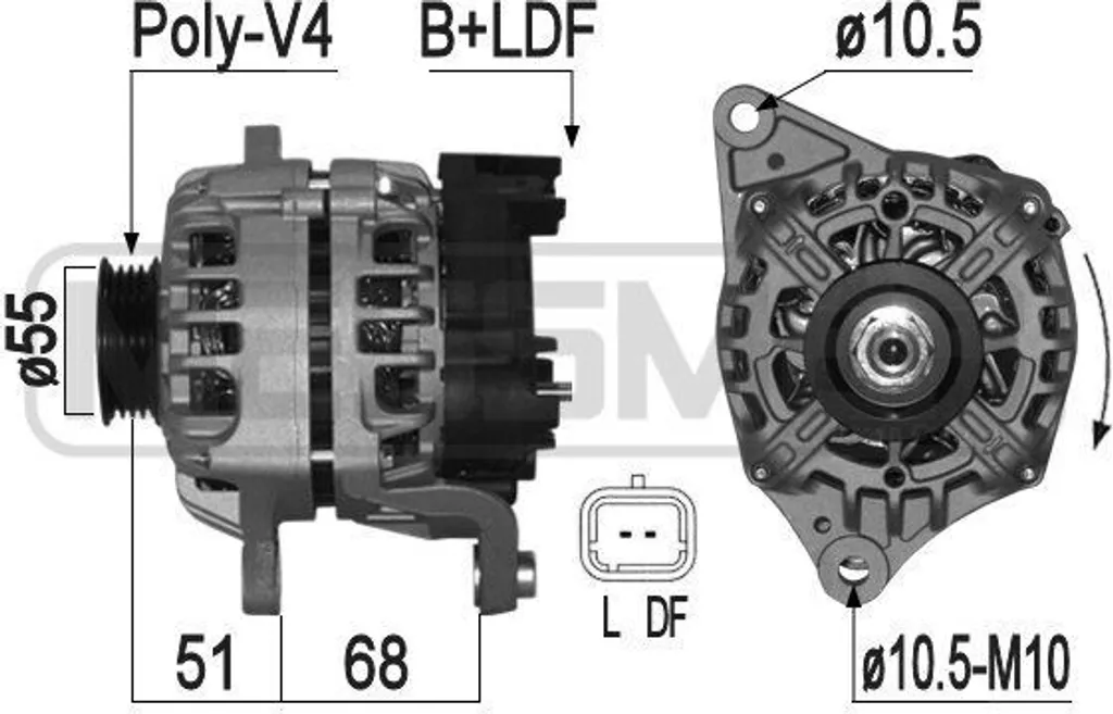 Alternateur ERA 209143A pour Nissan Micra III K12 et Note E11 OE 23100AX610