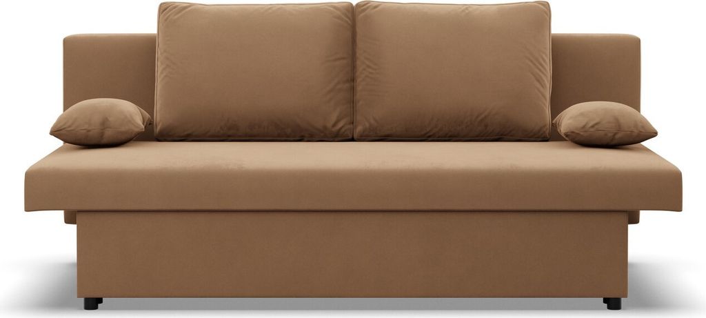 Sofa mit Schlaffunktion NOLA, Wohnizimmer Couch, Schlaffläche 190x140cm, Braun