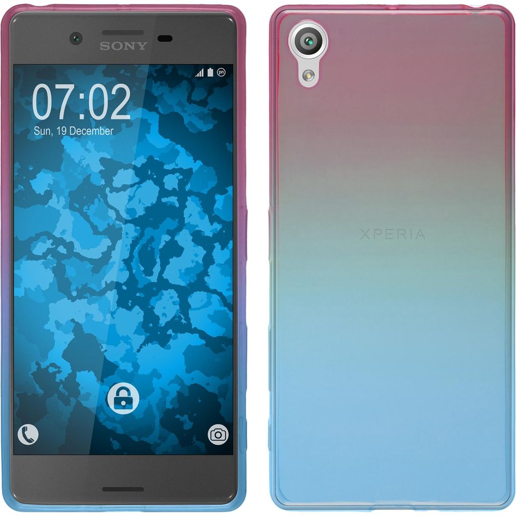 PhoneNatic Case kompatibel mit Sony Xperia X - Design:06 Silikon Hülle Ombrè + 2 Schutzfolien