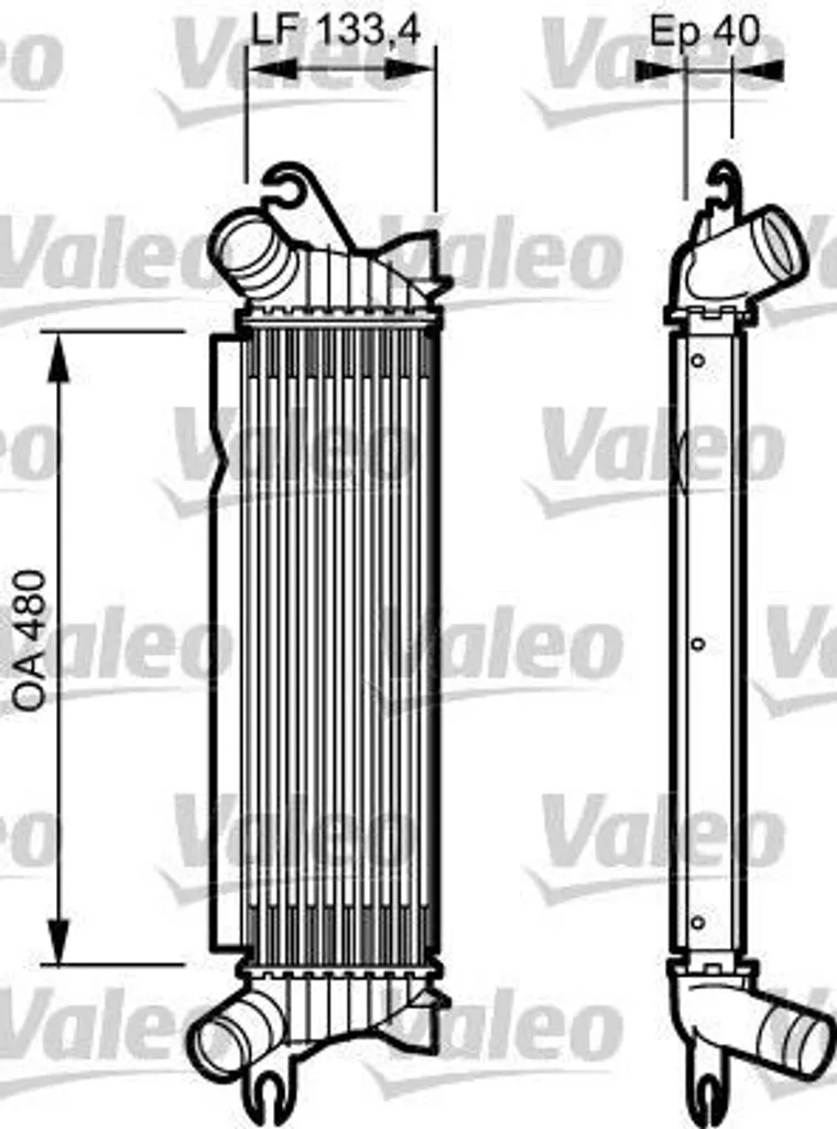 Intercooler Valeo 817654 pour Kangoo - Refroidisseur Air OE 2141000Q0C