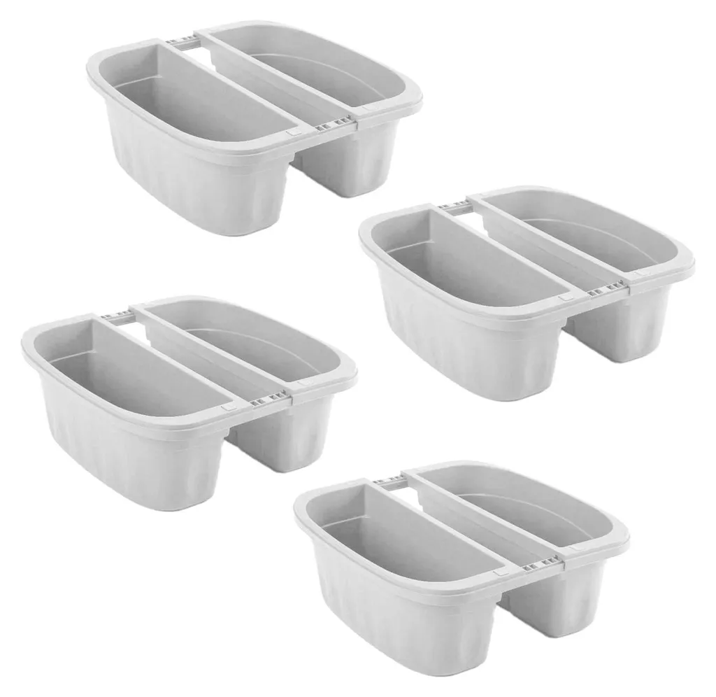 Klunia 40 Balconnières avec Réservoir d'Eau et Crochets Ajustables Blanc x4