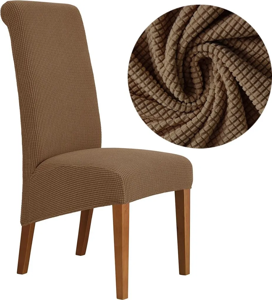 Fodera Sedia XXL Jacquard Marrone: Eleganza Elasticizzata per il Tuo Living