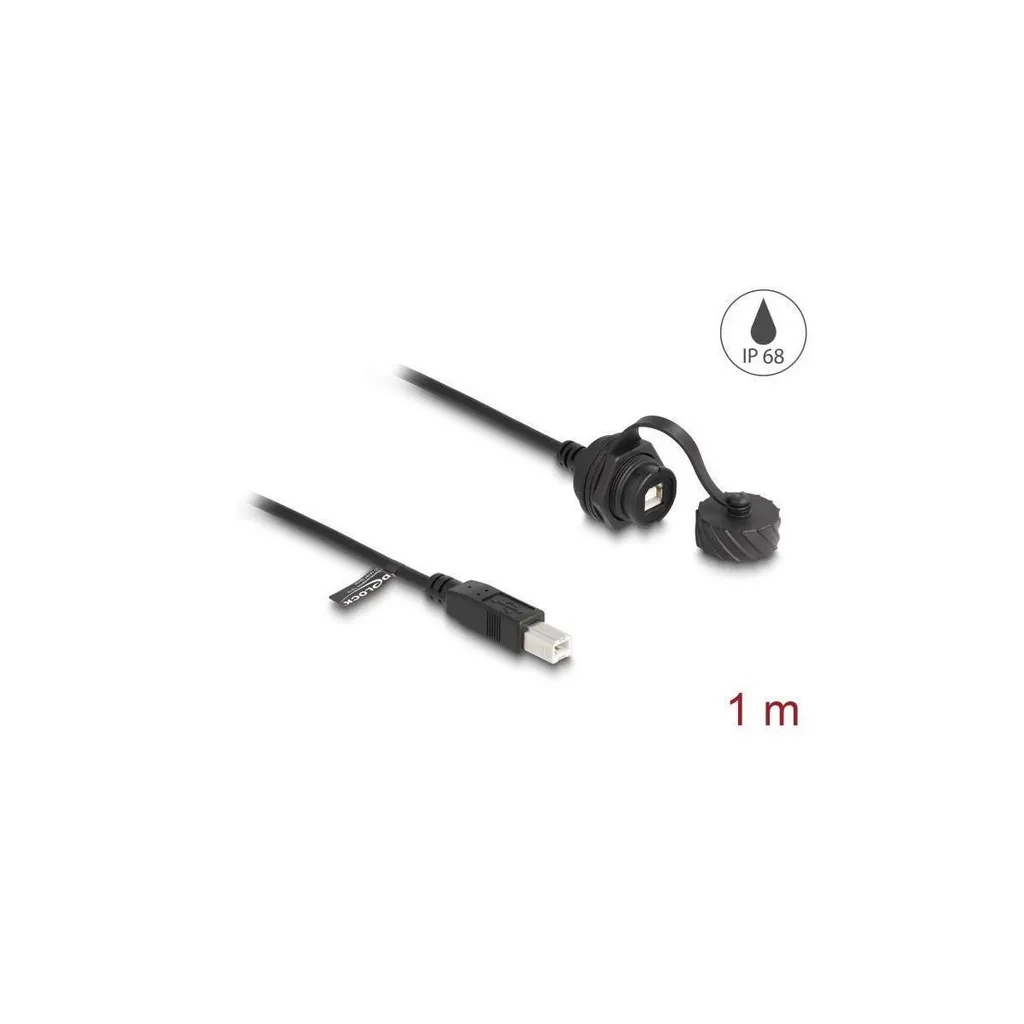 Câble USB 2.0 B Étanche IP68 à Montage Panneau et Verrouillage 1m