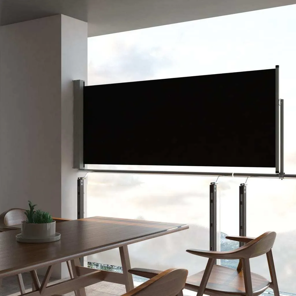 Tenda Laterale Estensibile 100x300 cm Nero | Privacy Giardino The Living Store