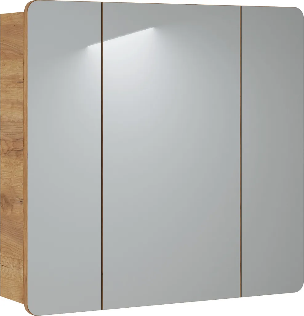 Armoire de toilette 80 cm 3 portes miroir stratifié haute résistance