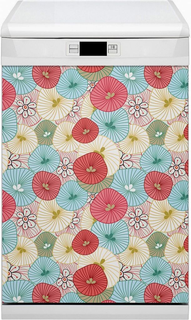 Magnete Dekorative Magnet Folie für Geschirrspüler 45x80 cm Küche - Blumenmuster