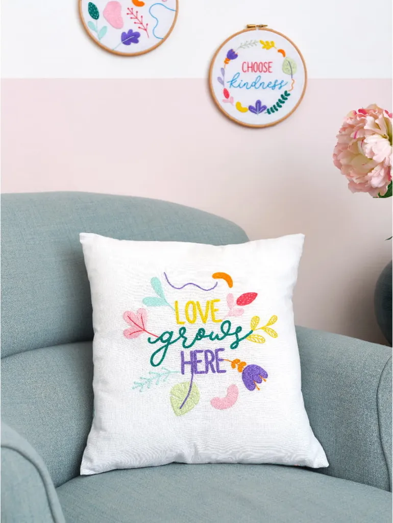 Coussin dossier Love Grows 40x40cm, soulagez votre dos avec style
