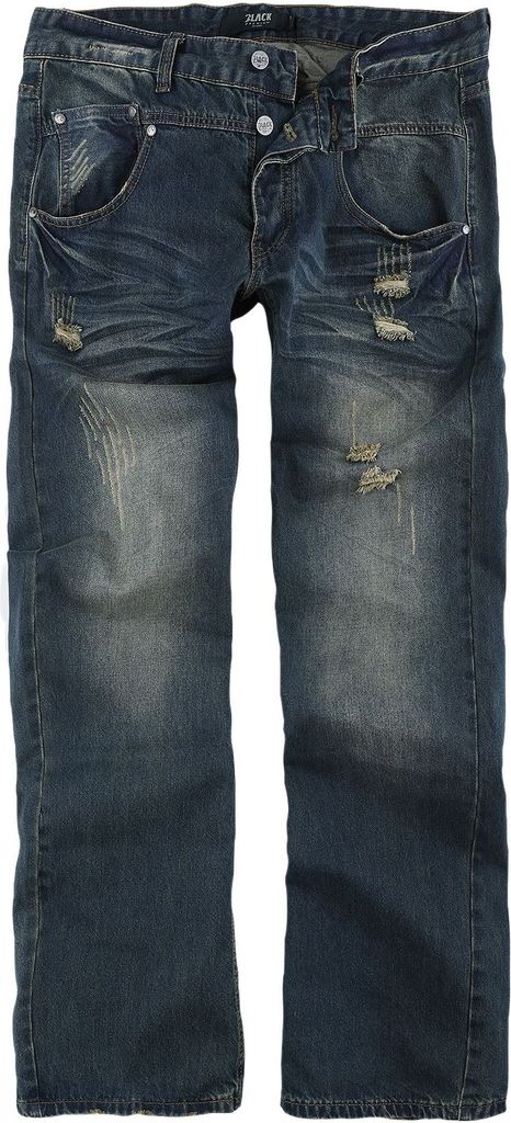 Black Premium by EMP Herren blaue Destroyed Jeans mit Waschung W33L34