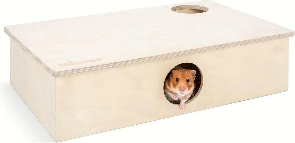 Maison Labyrinthe Hamster Bois pour Sommeil et Stockage Nourriture