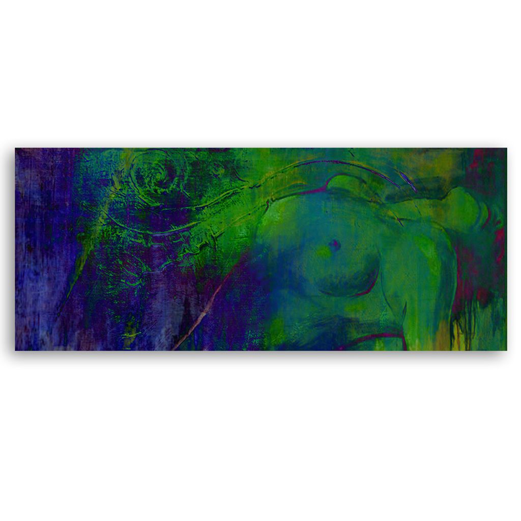 Leinwandbild Weiblicher Akt Abstraktion 150x50 Feeby Grün bild für die wand bereit zum aufhängen